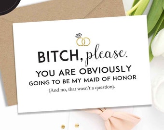 Maid Of Honor Please You're Obviously Going To Be My Maid Of Honor NeeNoNex Bitch Funny Proposal Gift - And No. That Wasn't A Question Stemless Wine Glass