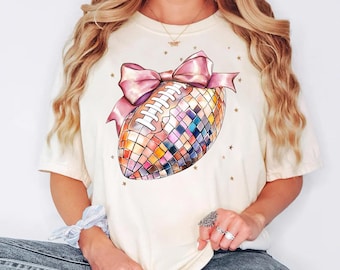 Coquette Football Png, Football Bow Png, Football Mom Png, Women's, Disco football, Game Day, Fall Football Png, Football Season Png,