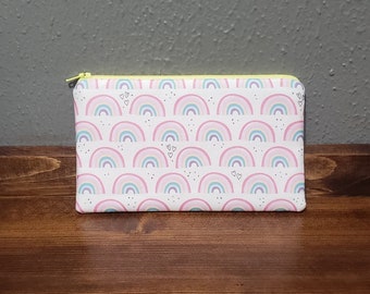 Zipper pouch - rainbow clutch - pen pouch