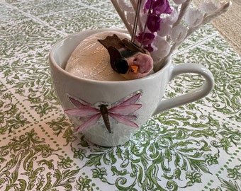 Teeny Tiny Violet Cup Pincushion Hatpin  Display