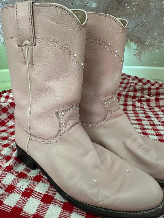 Pink Swarovski Vintage CowGirl Boots Vtg 9