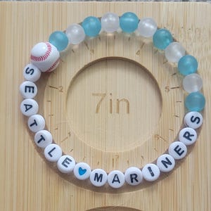 Beaded Seattle Mariners Bracelet, Friendship Bracelet, Baseball Bracelet, Baseball, Friendship Bracelet, Gifts for Her, Gifts For Him