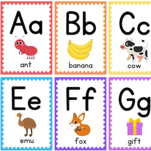 Printable Colourful Alphabet Flashcards - Digital Download
