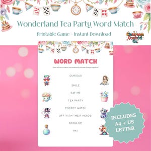 Tea Party Word Match, Perfect for Kids Party and Fun Kids Activities, Printable Kids Tea Party Games, Left or Right, Classroom Game