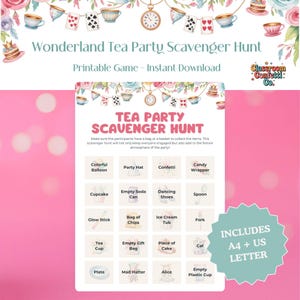 Tea Party Scavenger Hunt, Perfect for Kids Party and Fun Kids Activities, Printable Kids Tea Party Games, Left or Right, Classroom Game