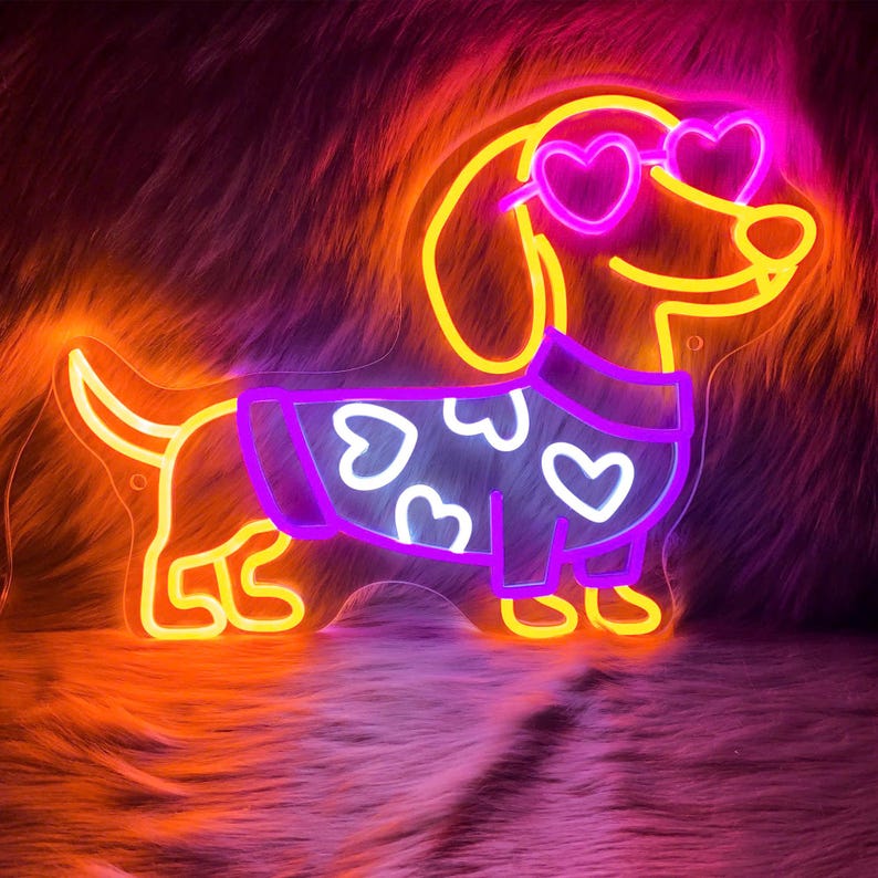 Kundenspezifisches niedliches Hunde-Neonlicht, stilvolles Dackel-Neonlicht für Haustierliebhaber, Hundeliebhaber-Geschenk, Hunderaumdekor, Valentinstagsgeschenk für Hundemütter 5
