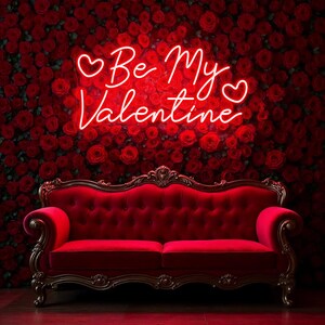 Insegna al neon &quot;Sii il mio San Valentino&quot;, insegna al neon personalizzata, regalo di San Valentino per la moglie, regalo di anniversario per lei, regali di nozze, regalo di coppia per decorazioni di San Valentino.