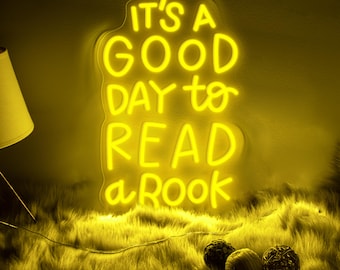 It&#39;s a Good Day to Read a Book LED Neon Sign Cozy Reading Corner Light Book Lovers Gift Library Wall Decor Literary Aesthetic Room Sign