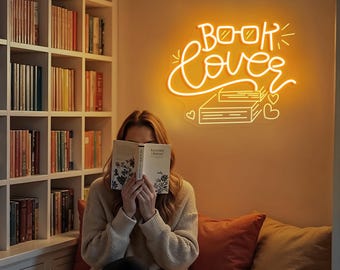 Buchliebhaber Neon Leuchtreklame Benutzerdefinierte ästhetisches LED-Licht für Bücherregal Leseecke Geschenk für Bücherwurm Schlafzimmer Wanddekor gemütliche Leseraum Lichtschild