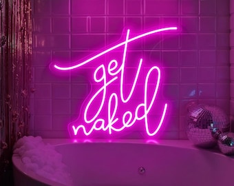 Led Get Naked Segno Neon Lettere Alimentato USB Luci al neon per la stanza Home Bar Art Decorazione della parete Finestra del partito Soggiorno Decor Regalo di Natale (blu