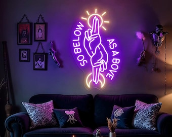 As Above So Below Neon Sign, Witchy Neon LED Sign, Gothic Wall Decor, Witch Wall Art, Gothic Wall Sign, Dark Wall Art, Custom Neon Sign