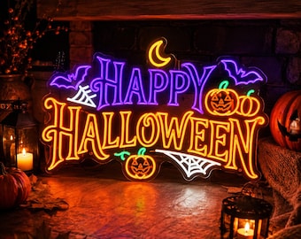 Custom Halloween Neon Sign, Custom Spooky LED Light, Halloween Party Decor, Halloween Home Decoration, Horror Sign, Outdoor Holiday Decor