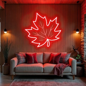 Maple Leaf Neon Sign, Maple Leaf Neon Light, Maple Aesthetic Neon, Bedroom Neon Sign, Plant Neon Sign, Maple Lover Gift, Custom Neon Sign