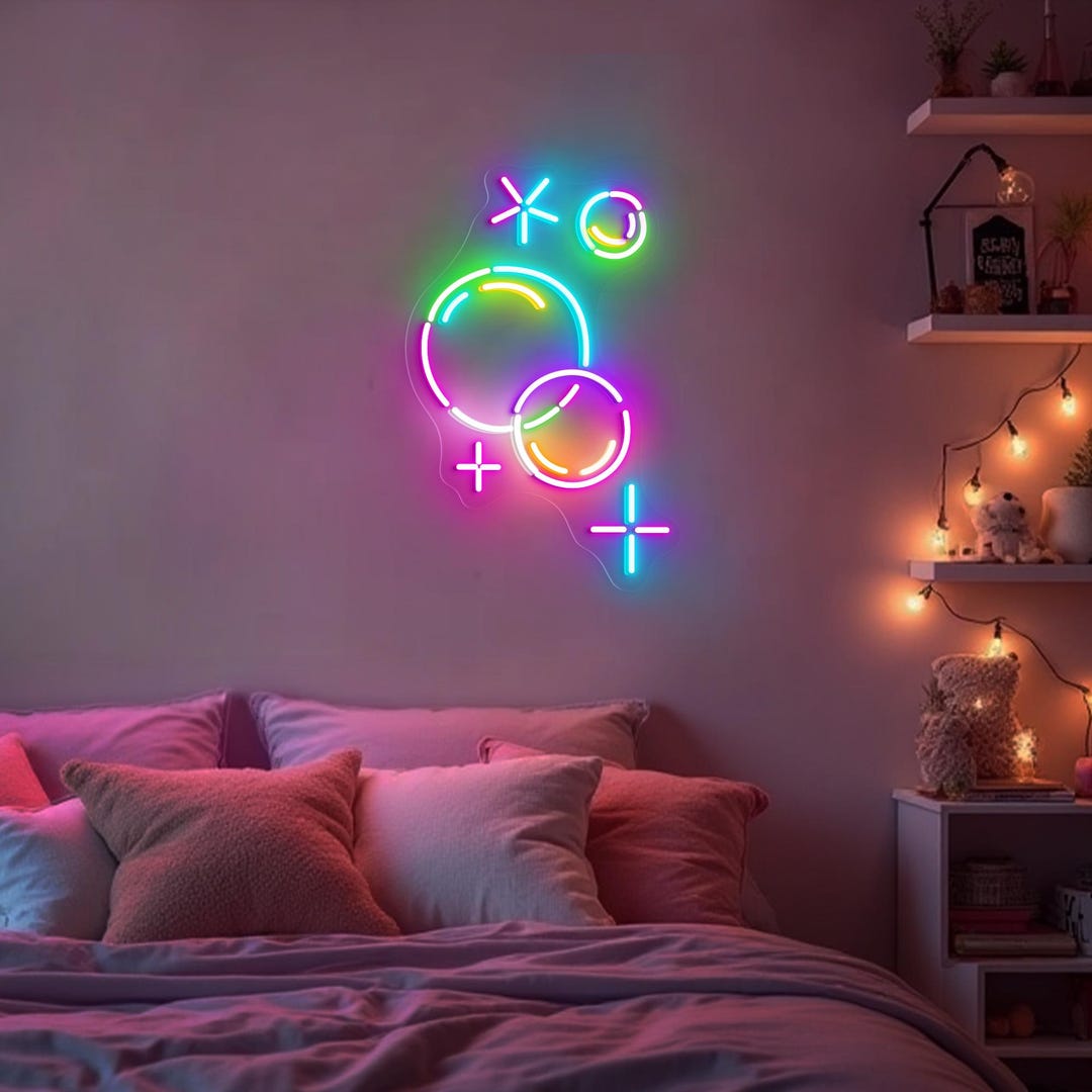 Colorful Bubbles Neon Sign, Bubbles Led Sign, Kids Room Decor, Bubble ...