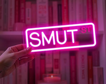 Smut ST Neon Sign Custom LED Light for Smut Reader Romance Readers Gift Book Nook Light Aesthetic Reading Room Wall Art Bookish Neon Sign