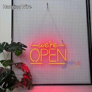 Cable colgante y kit de suspensión de techo para letreros de neón LED, cable de acero inoxidable ajustable, accesorio resistente para colgar letreros