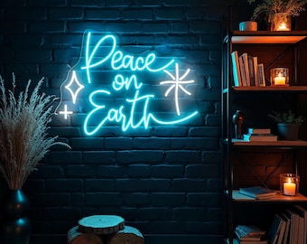 Peace on Earth Neon Sign, Peace on Earth Dove Led Sign, Custom