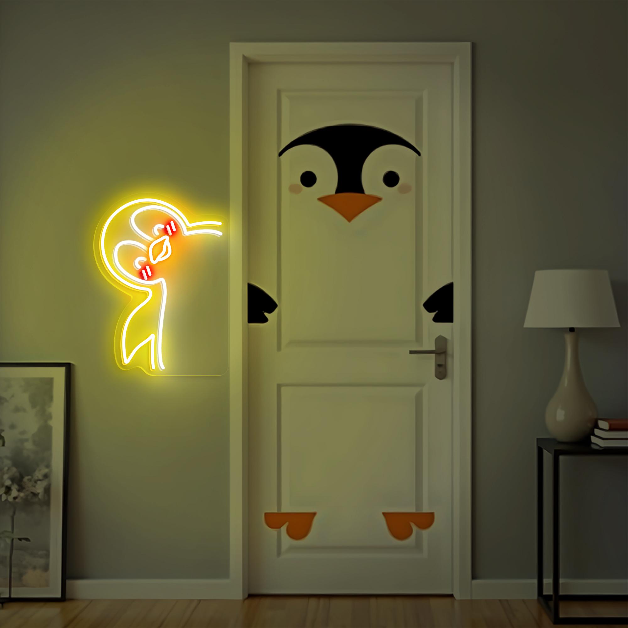 Cute Led Signes Cute Penguin LED Neon Sign - Kawaii LED Wall Light for Kids Room ...