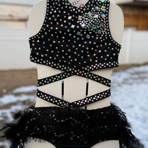 Black Jazz/Musical Theater Dance Costume, Intermediate Child