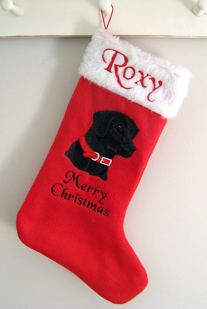 Yellow Lab Stocking Black Lab Christmas Stocking - Etsy