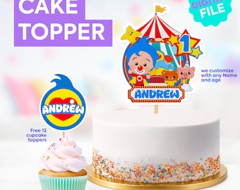 Plim Plim Tortenaufsatz (digital) | SVG, PDF, AI, PNG | Personalisierbar | Für Plotterschneiden | Digitales Archiv | TP2