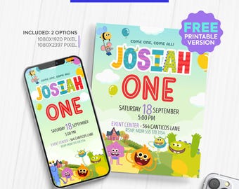 Elektronische Einladung Super Simple Songs, Geburtstagseinladung per Telefon | personalisierte Einladung | Digitale Einladung zum Rhymington Square.  RS2