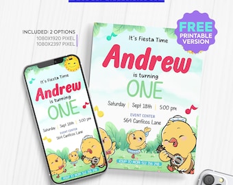 Elektronische Einladung für eine Canticos-Geburtstagsparty, personalisierte Einladung für Kinder und eine digitale Einladung für eine Canticos-Geburtstagsparty. CB2