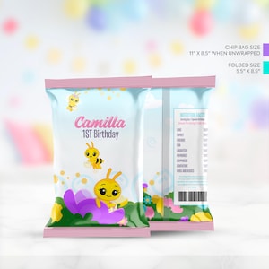 Little Bee 1st Birthday Chip Bag Design | Digital Download | Chip Bag Design | Little Bee Plim Plim Theme Birthday Party