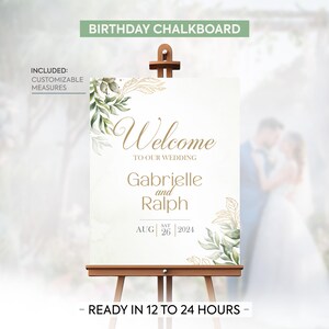 Wedding Welcome Sign printable | Floral Welcome Board |Ivory Printable Wedding Welcome Poster | Creamy Rose Welcome Wedding | DWC3