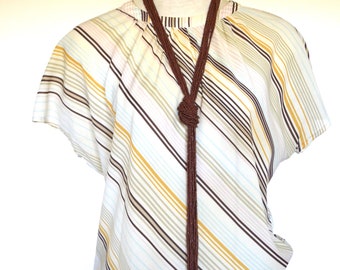 Vintage Short Sleeve Bias Cut Diagonal Stripe 1990's Top by GAP