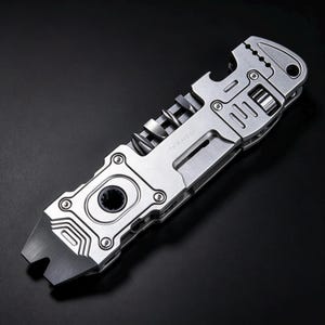 TC4 Titan EDC Multiverktyg Brykstång Spärrnyckel Bitsnyckel Flasköppnare, Bärbart Ficköverlevnadsverktyg för Utomhuscamping Vardagsbruk