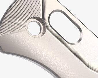 TC4 Titanium Handle Scales for Bugout 535 Knife, Stone Washed Replacement Scales