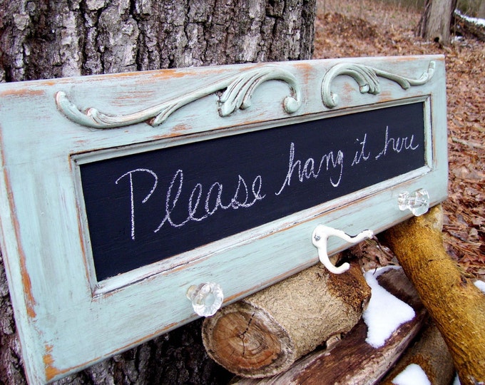 Shabby Blue Chalkboard Rack - Etsy
