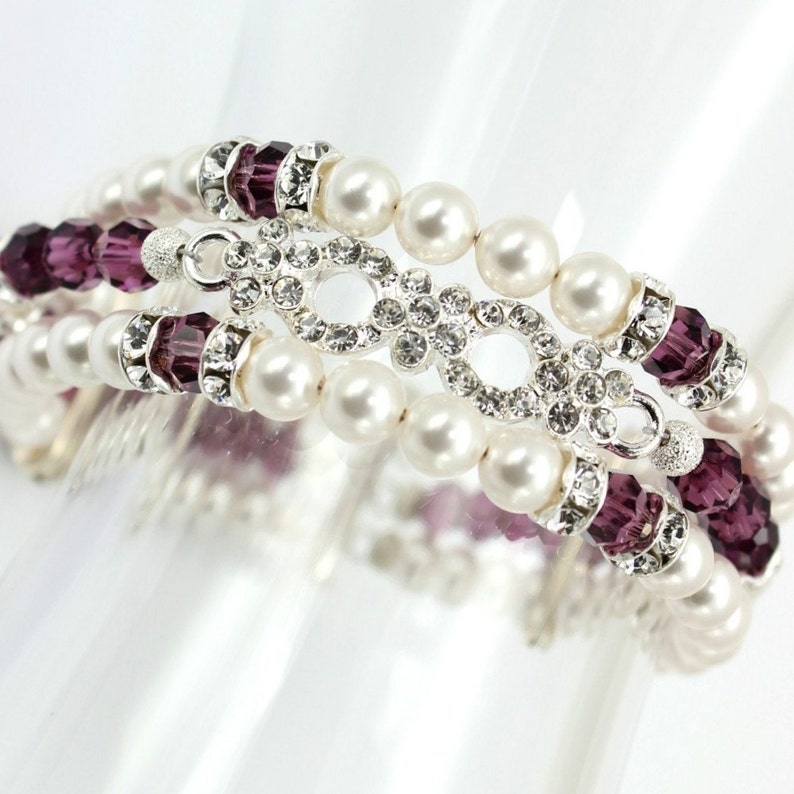 Eggplant Purple Necklace Baroque Amethyst Swarovski Crystal Etsy