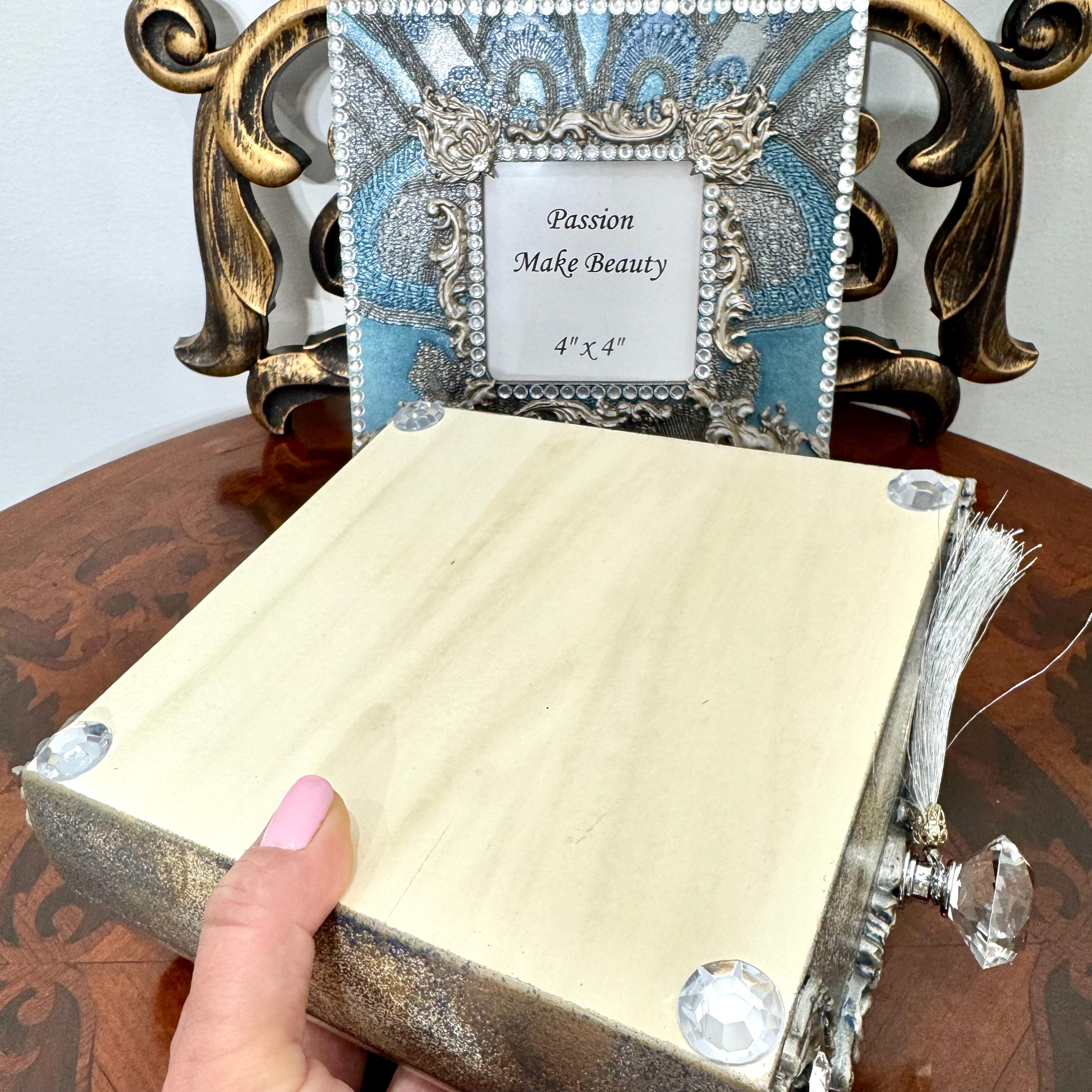 Baroque Jewelry Box, Hand Decorated Wooden Storage