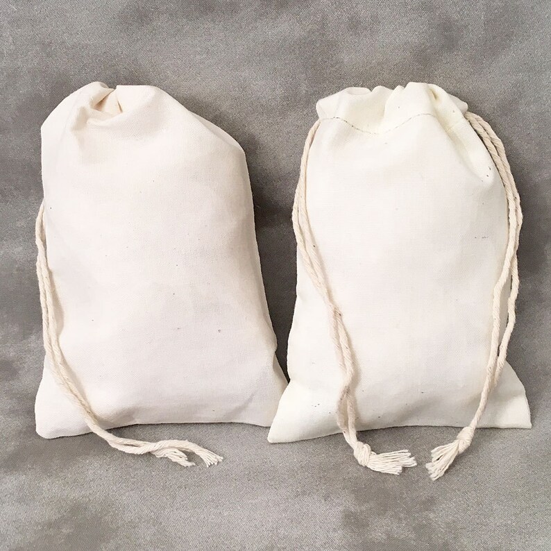 SAMPLES Small Cotton Muslin Bags Set of 5 Organic Single | Etsy