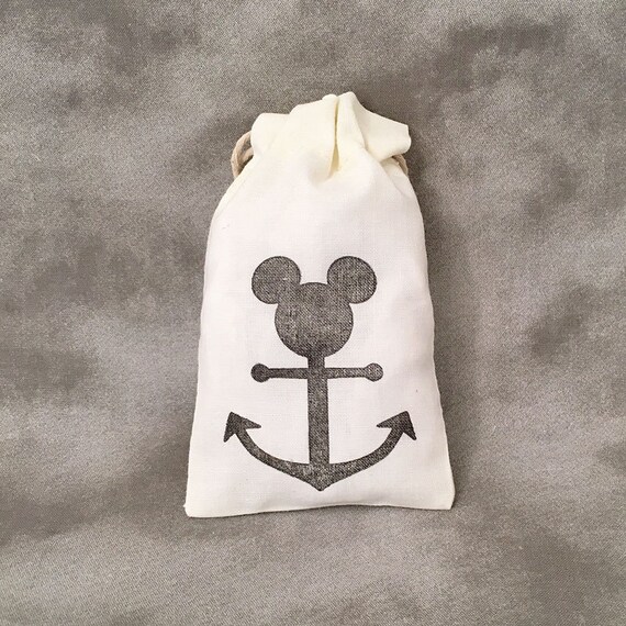 Mickey Mouse - Mickey Mouse Anchor - Disney - Disney Wedding - Disney Cruise - Disney Fish Extenders - Cruise Gifts - Set of 10 Muslin Bags Il_570xn