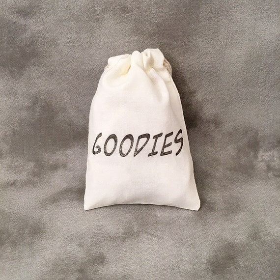 Goodies - Wedding Party Treat Bag - Candy - Cookies - Treats - Personalized Bag - SWAG - Organic Party Favor - Unique - Set of 10 Cotton Bag Il_570xn