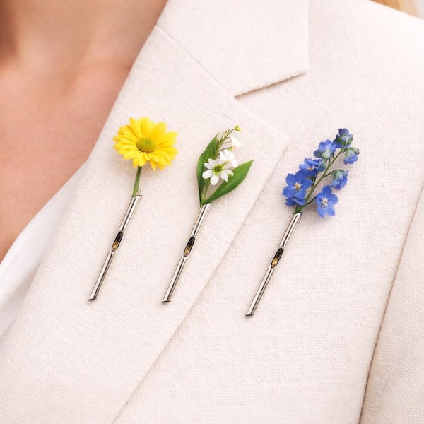 A Nature-Inspired Brooch - Every Petal Creates a New Look, Minimalist Flower Holder Brooch for Weddings & Daily Wear