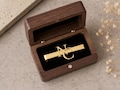 Personalized letter tie clips, custom-carved wooden boxes, gifts for best men, Father's Day gifts product logo