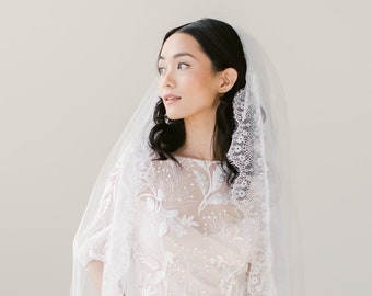 Voile de mariée en dentelle, voile de mantille, voile de dentelle, voile de mariée, voile de mariage, voile de mariée, voile de mariage, voile de mariée en dentelle, voile d'inspiration vintage