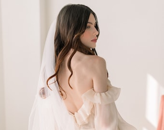 Voile de mariée un niveau - voile de mariée, voile de mariée, voile de mariée, voile de mariage, voiles de mariage, voiles de tulle - PRÊT À L'EXPÉDITION