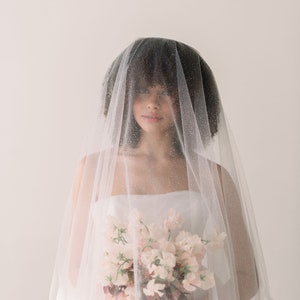 Sparkle drop wedding veil - Glitter veil - Drop wedding veil - Bridal Veil - Blusher bridal veil - white veil - ivory veil