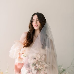 French tulle single tier wedding veil - single tier wedding veil - bridal veil - soft tulle veil - white wedding veil
