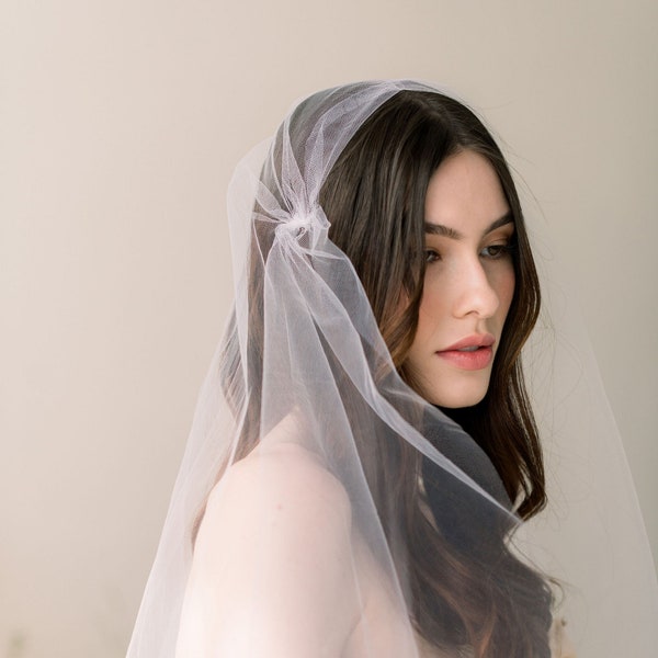 Illusion tulle Juliet cap veil - vintage inspired wedding veil - wedding veil - bridal veil - tulle cap veil - READY TO SHIP