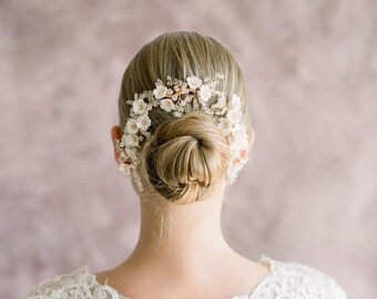 Gold floral headpiece - wedding headpiece - bridal fascinator - floral wreath - statement headpiece - wedding - Style 1101 - READY TO SHIP