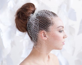 Vintage Birdcage Wedding Veil, Russian Net, Bridal Veil
