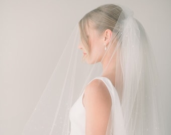 Dew drop veil - Two tier - Gathered blusher - dew veil - blusher veil - wedding vail - dew drop blusher veil - dew veil - READY TO SHIP