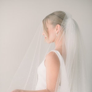 Dew drop veil - Two tier - Gathered blusher - dew veil - blusher veil - wedding vail - dew drop blusher veil - dew veil