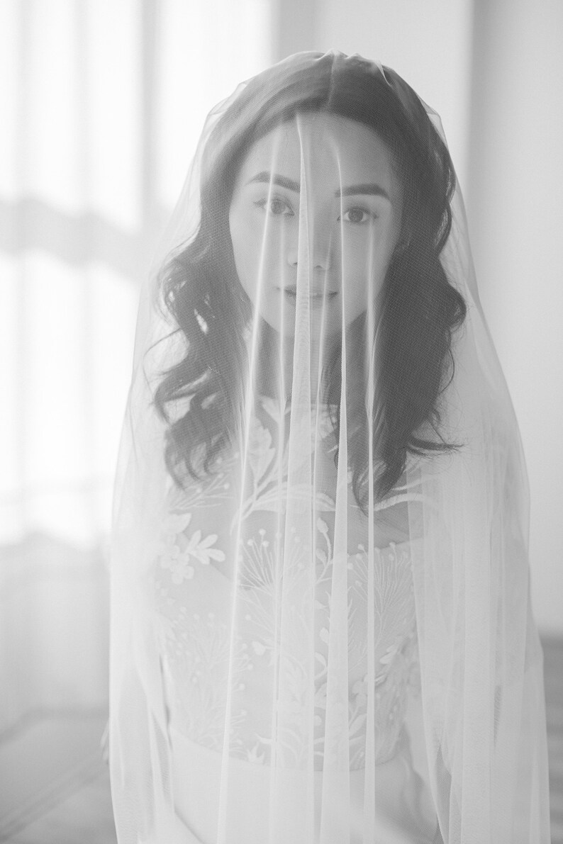 Blusher Veil Italian Tulle Veil Dew Drop Veil Bridal Veil Etsy